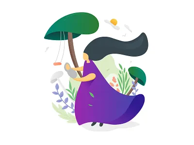 Mother art baby culture digital painting illustration love mothers day plant story vector woman