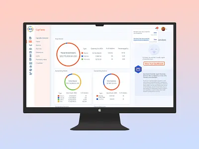 Investment Data Dashboard data visualization design investments menu design submenu ui