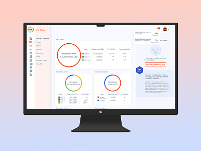 Investment Data Dashboard data visualization design investments menu design submenu ui