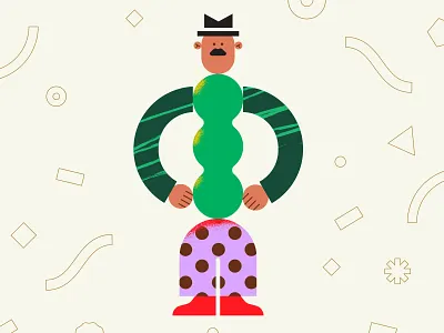 👨🏻 character design childrensbook geometric geometry hat kidsbook minimal moustache texture toys vector woodentoy