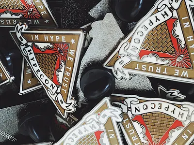Hypecon / In Hype We Trust! artist design drawing festival graphicdesign illustration logo merchandise pin sticker tshirt typography