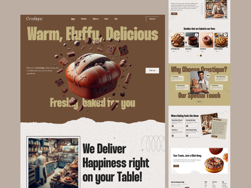 Bakery Shop Website Landing Page bakerylandingpage bakerywebsite cakeshopdesign creativedesign designinspiration dribbble ecommercedesign figmadesign foodbusiness foodlovers foodwebsite landingpagedesign sweettreats uiuxdesign userexperience uxuidesigners webdesign webdesigntrends websiteinspiration