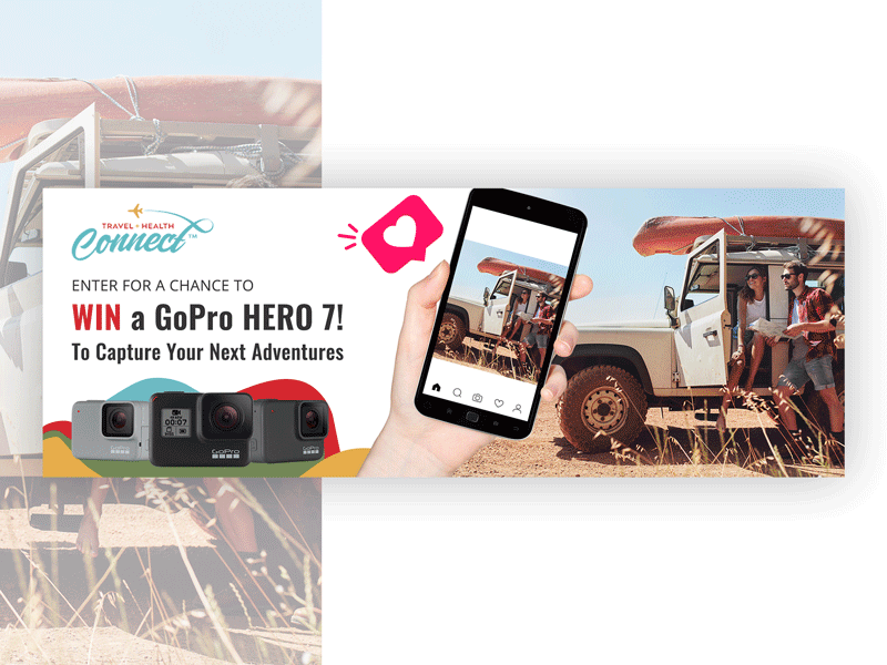Instagram Contest Banner for Paxvax Emergency adventures agency banner campain clean design flat flat colors gif giveaway graphic design instagram nature traveling typogaphy ui