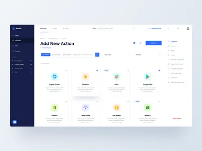 Buddy Playoff :: #2 :: New Action block buddy card clean clean dashboard dashboard dashboard ui grid minimal playoff product product design sidebar tool tranmautritam ui design user interface web design web layout website design