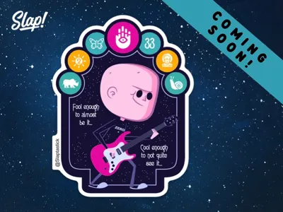 A Rock and Roll Legend Above The Rest! art artist brand branding design designer guitar illustration illustrations illustrator music rock and roll slap slaptastick stars startup sticker stickers subscription typography