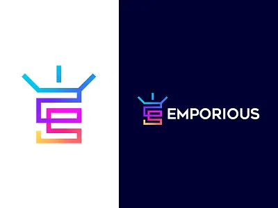 Colorful E Letter Logo Concept / Monogram / Brand Identity app app icon brand brand identity branding colorful corporate crown design e e letter gradient icon identity illustration letter logo logo design startup typography