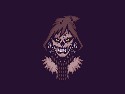 Scarecrow badge batman illustration logo scarecrow sticker