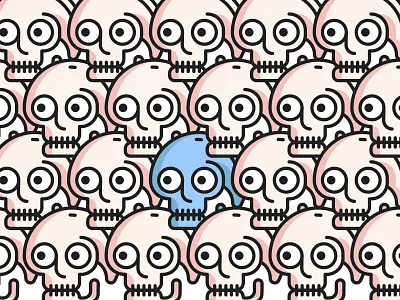 Where is ...? design flat illustration illustrator line pattern skull vector