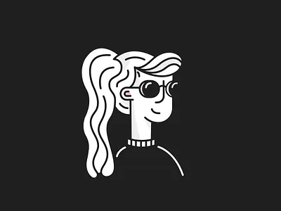 Girl in the shadows dark design flat girl illustration line shadow vector