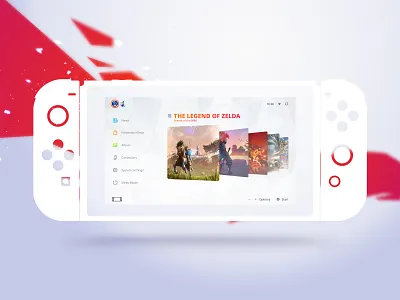 Switch UI Redesign Concept #2 concept games homescreen interface light nintendo redesign switch ui videogame