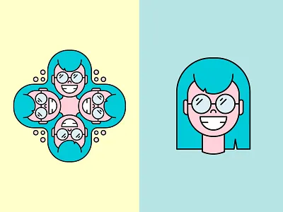 Glasses Girl design digital illustration icon illustration illustrator vector vector illustration