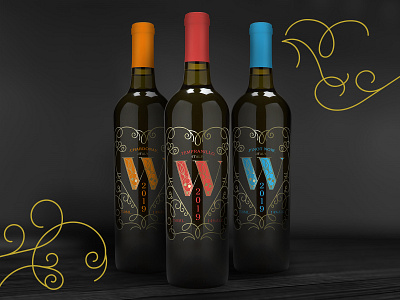Wine Labels adobe illustrator branding colors design gold foil illustration illustrator labels packaging pattern vector wine label