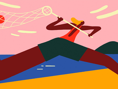 Catching feelings this summer beach net runner summer sun