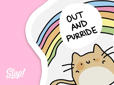 OUT AND PURRIDE | Pride Month art artist brand branding design designer illustrate illustration illustrations illustrator lgbt pride pride month slap slaptastick startup sticker stickermule stickers subscription