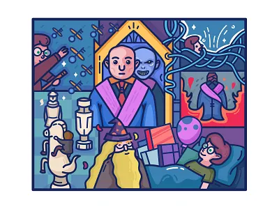 Harry Potter Sorcerer's Stone-#8 colorful fire gift illustration key magic two face