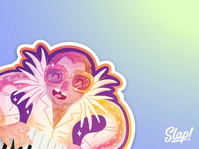 Make Those Keys Sing! | Sir Elton John art artwork branding character colorful design doodle drawing exploration fun icon illustration illustrator inktober pride pride month slaptastick stickers subscription vector