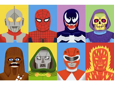 Pop Portraits 2 bold comic book digital digital art drawing illustration kitsch painting pop culture portraits retro