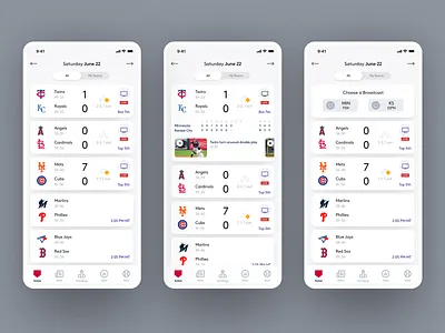 MLB TV At Bat Mobile app baseball app mlb mlb at bat mlb tv mobile baseball app mobile design mobile mlb mobile ui mobile ux