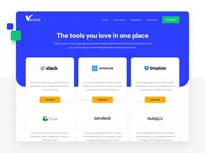 Integration page card design freelance integration layout sketch ui ux website