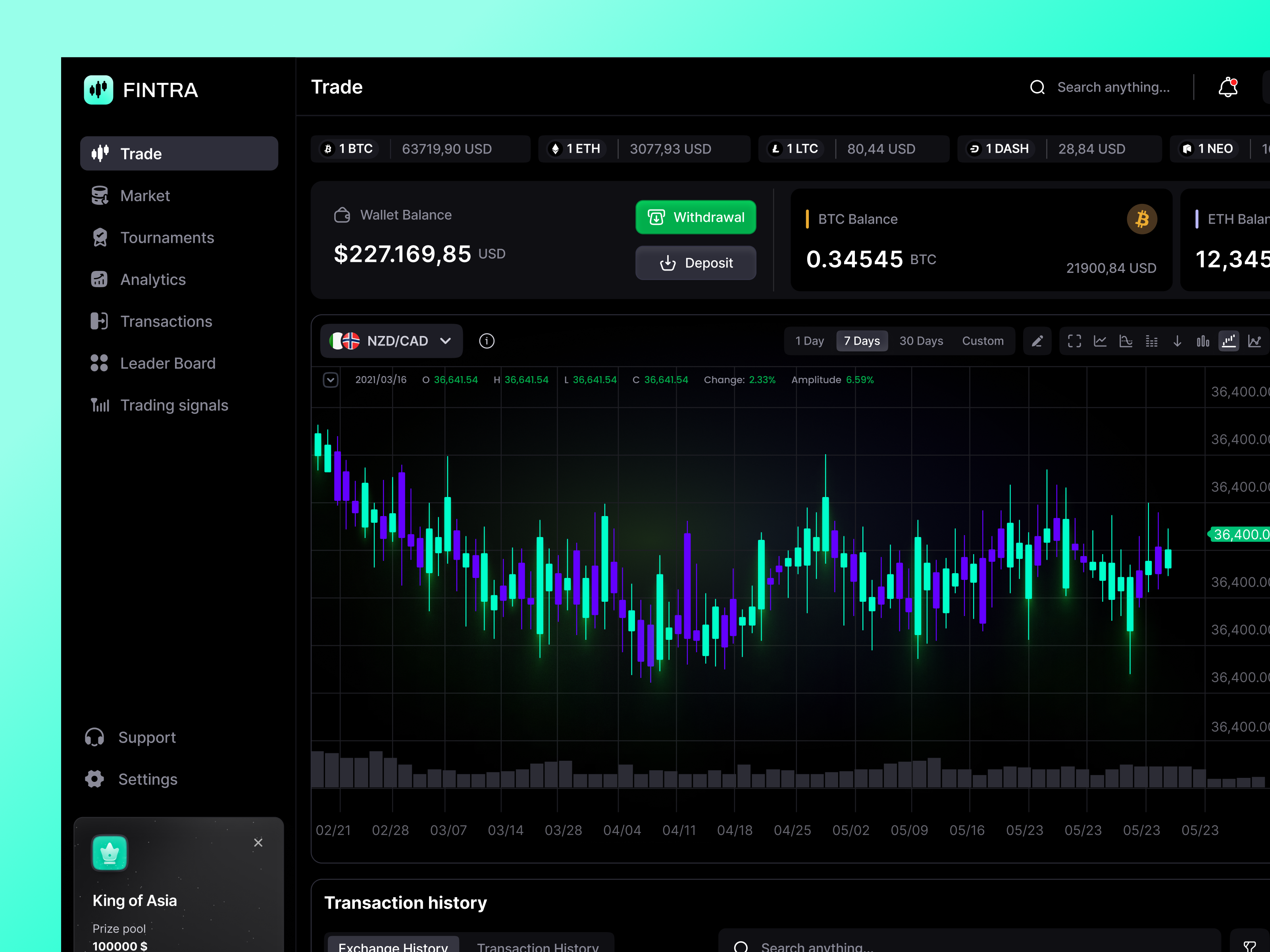 Fintra Trading Platform crypto trading crypto trading platform future trading product design trading trading dashboard trading platform trading webapp