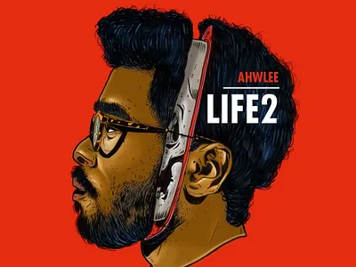 LIFE 2 art artwork casette design digital ink music photoshop skull typography