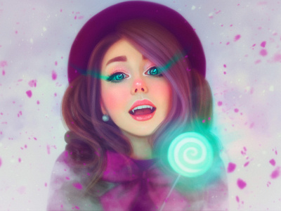 Digital Drawing Vampire Kawaii Girl character character design characterdesign concept cute design digital art digital drawing digital illustration digital painting drawing girl illustration kawaii portrait vampire