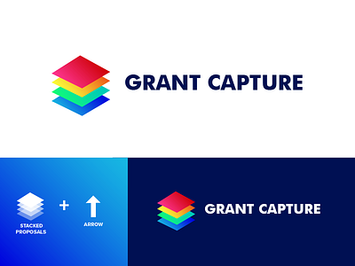 Grant Capture arrow bold branding capture colourful creative logo design grandient grant icon identity logo logo designer logo project logodesign logomark logomarks proposal revenue symbol
