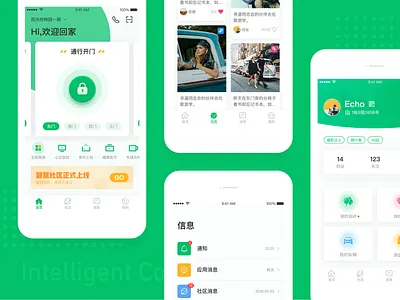 Intelligent Community app design ui