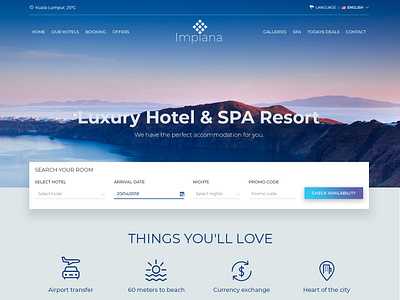 Impiana Landing Page app design ui web