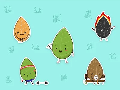 Ekaterinburg park stickers design emotions illustration leaf national park natural nature park sticker tree vector