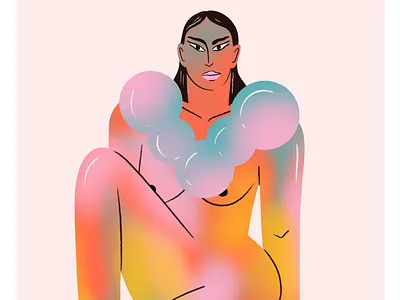 Glowing Power artwork athlete body positive female gradients illustration pro create strong women empowerment
