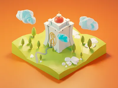 Duck Tales 3d blender building design diorama disney duck tales ducktales fanart illustration isometric low poly lowpoly lowpolyart model money bin render