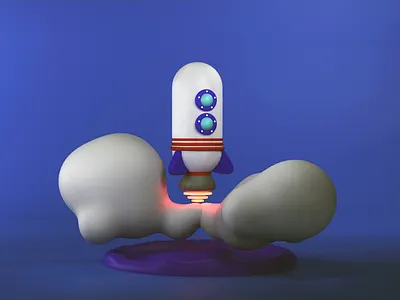 Funny rocket animations cinema4d design illustration render