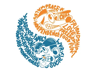 T-shirt print “Life is beautiful” art cartoon character crazy design dog graphic illustration life lifestyle logo lowbrow people print problem sticker t shirt typography vector yin yang