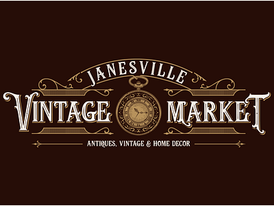 Janesville Vintage Market branding classic handdrawn illustration logo vector vintage vintagelogo