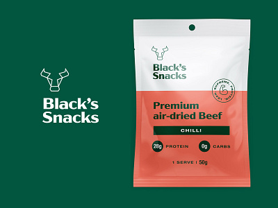 Air-dried beef beef branding bull cow food logo design meat packaging protein snack