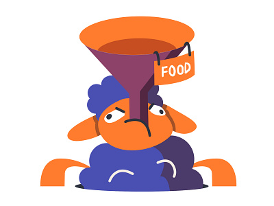 Hungry Sheep 1 animals consume design flat food funnel funny goofy hungry illustration illustrator photoshop sheep sheepdog vector