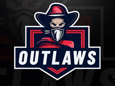 Outlaw Mascot Logo design brand branding design esports esports logo for sale gamer icon illustration logo mascot mascot design mascot logo sport sports brand sports logo streamer team team logo vector