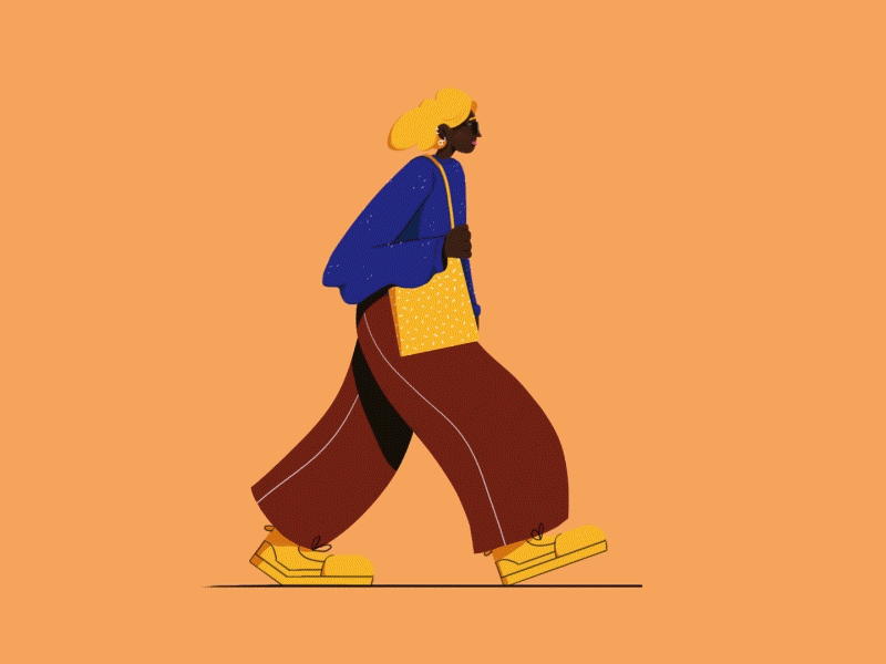 🌈 Gals Walk 🌈 animation character design illustration loop motion photoshop walkcycle