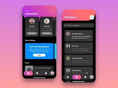 Online Courses - Mobile UI [Night Mode] app apple cards concept courses design iphone mobile product design ui ux