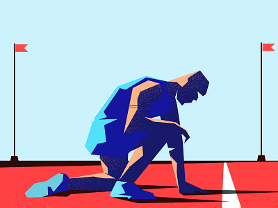 The Runner airnauts artist branding bright colors cubism dawid design exercise flat grainy illustration low poly ractengular run runner shapes sport squares ui vector