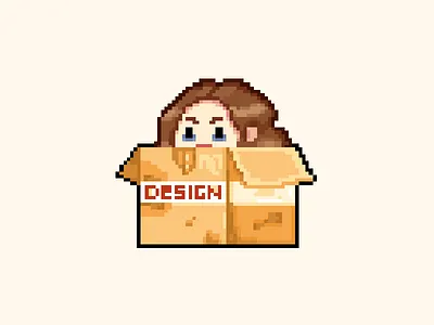 Designer Life 8bit black eye box character cute deadline designer fun game art game design girl help homeless illustration pixel pixel art poor retro vintage