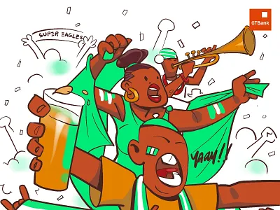 Victory animation illustration nigeria soccer ux vector vector art