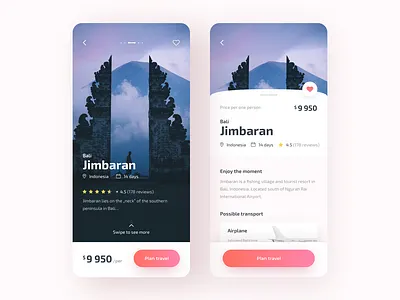 Travely - Travel App app bali colors concept app design earth explore indonesia plan travel sketch travel travel app travelers traveling ui ux
