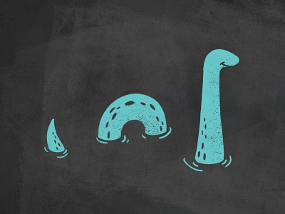 Loch Ness Monster brush character cute doodle draw icon illustration ipad loch ness monster mythical nessie pencil procreate scottish highlands sketch style texture water