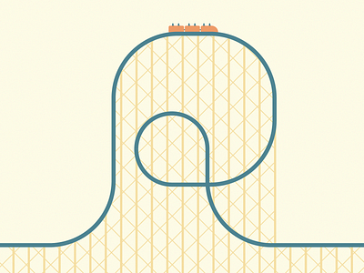 Roller Coaster 36days adobe flat illustration illustrator letter r rollercoaster theme park vector