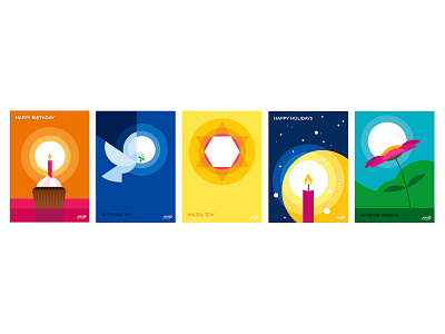 Tribute Donor Cards bold colors cake cards circles colour design dove flower geometric illustration illustrator simple design star vector vector illustration vectorart