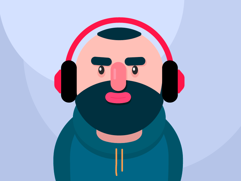 man in headphones
