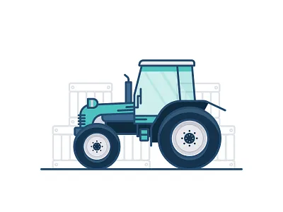 Tractor auto automotive cool design dribbble flat illustration illustrator post of the day shipment simple tractor vector