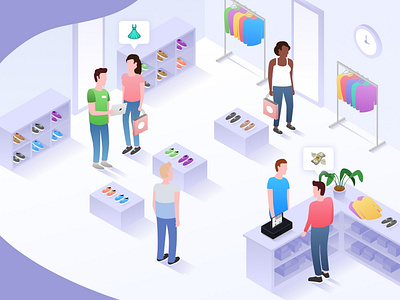 POS - Isometric illustration 3d art characters design illustration isometric isometric design people point of sale retail shop sketch store vector web